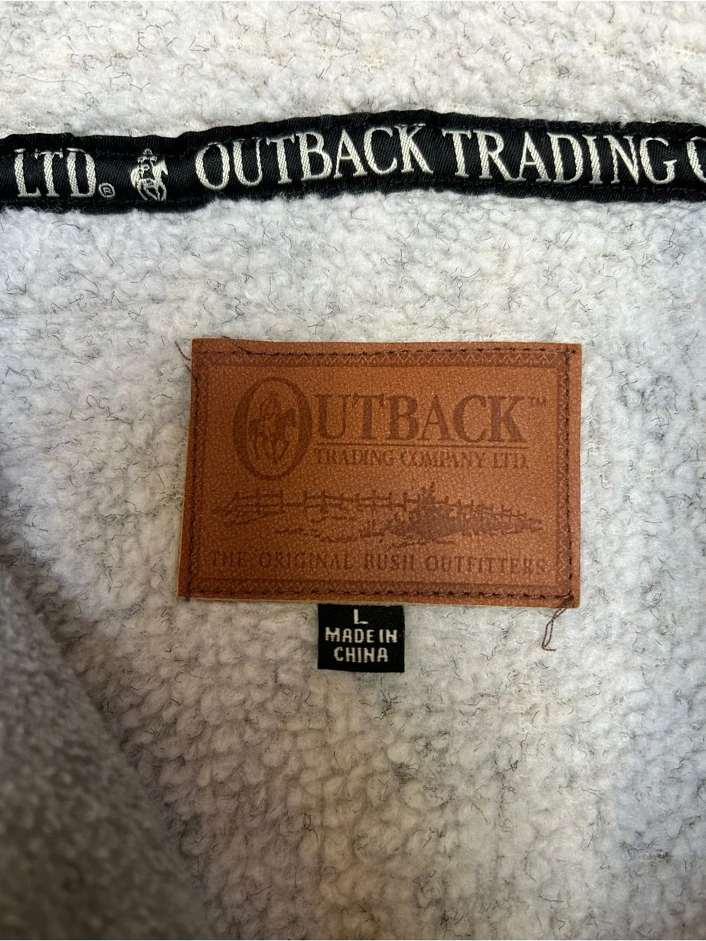 Mens Outback trading co. Light Gray Fleece Vest